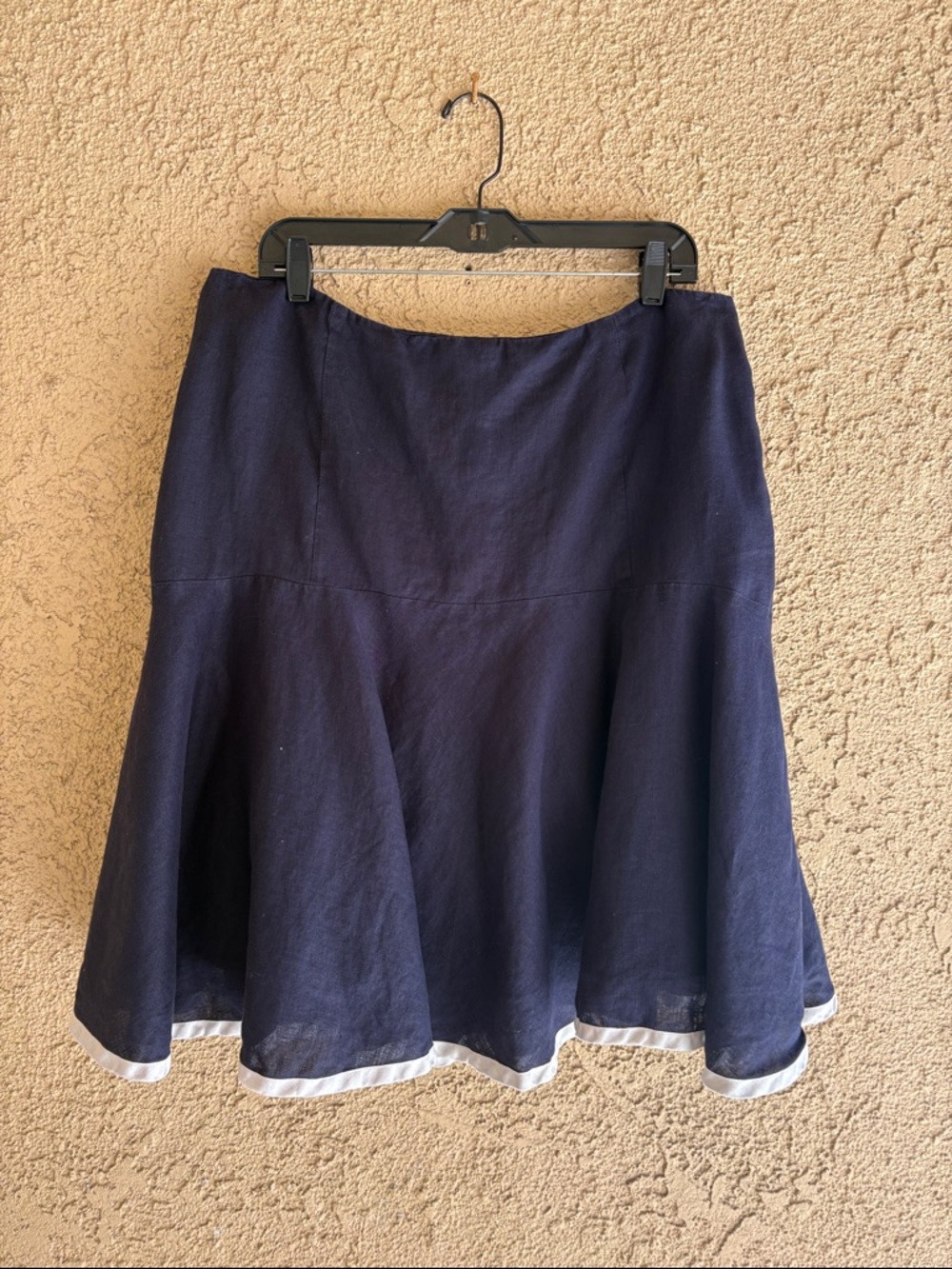 Lauren Ralph Lauren Navy Circle Skirt with White Trim